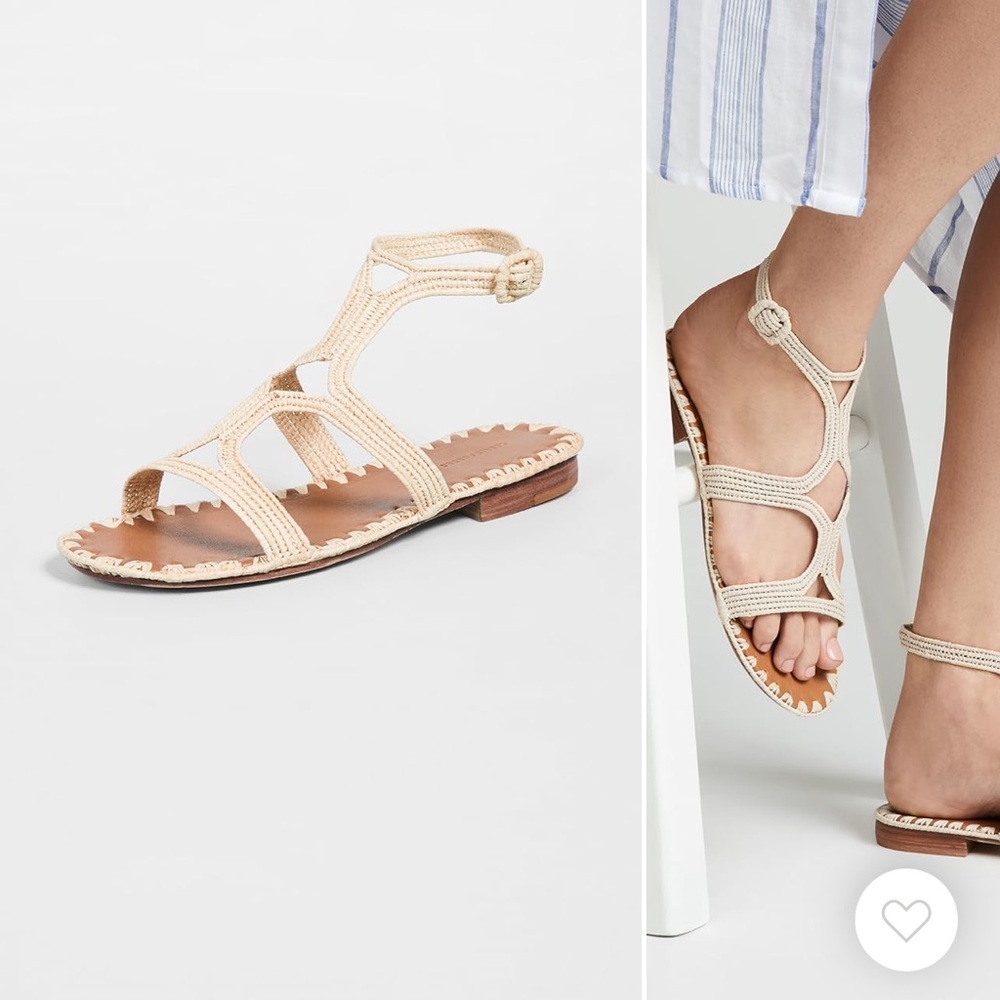 Cream Strappy Sandals with Ankle Strap
